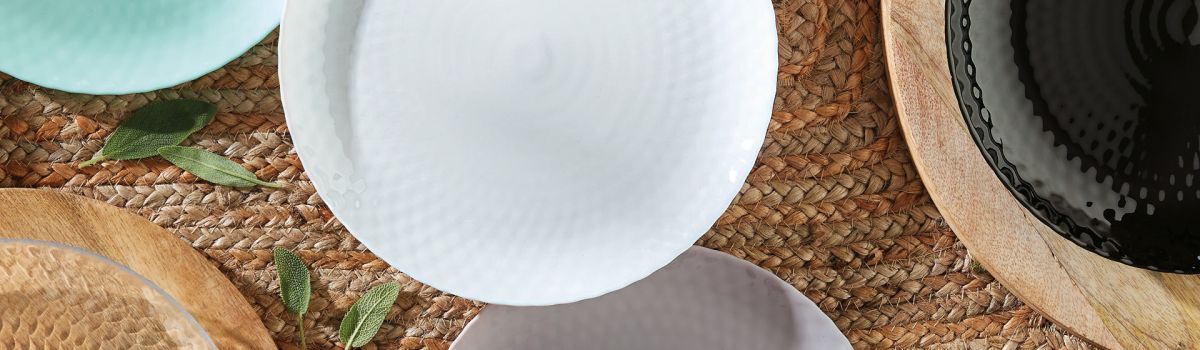 Luminarc - Assiette blanche aile noire 19 cm Astre - Luminarc