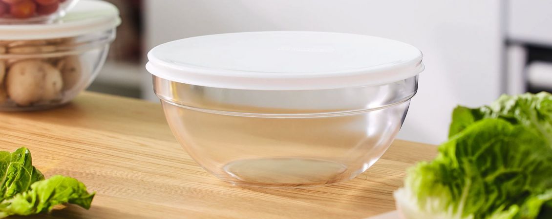 Heat-resistant Tempered Glass Bowl with Lid Transparent